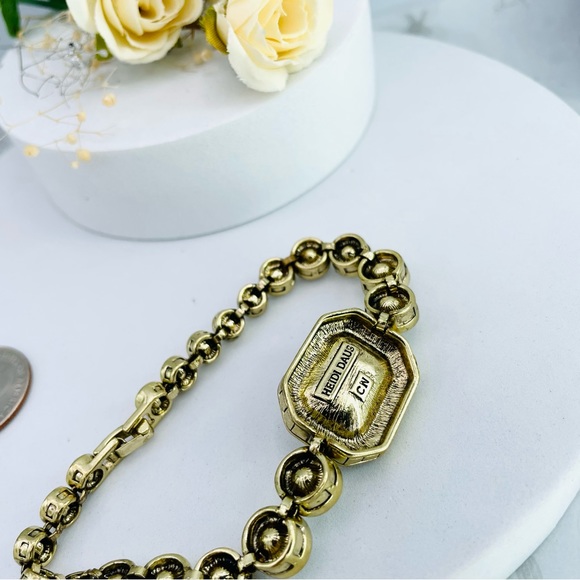 Heidi Daus Antique Matte Gold Plated Clear Crystal Bracelet - Picture 3 of 5